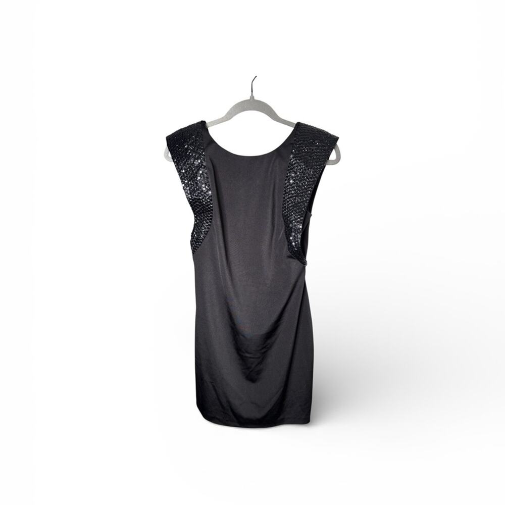 Cache Black Beaded Sleeveless Dress Low Back 4